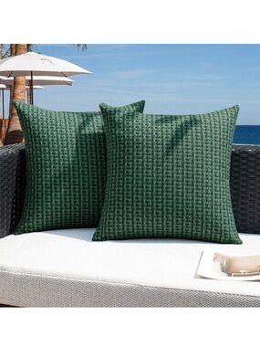 Decorative Outdoor Waterproof Pillow Covers SQUARE 2/x22” GREEN